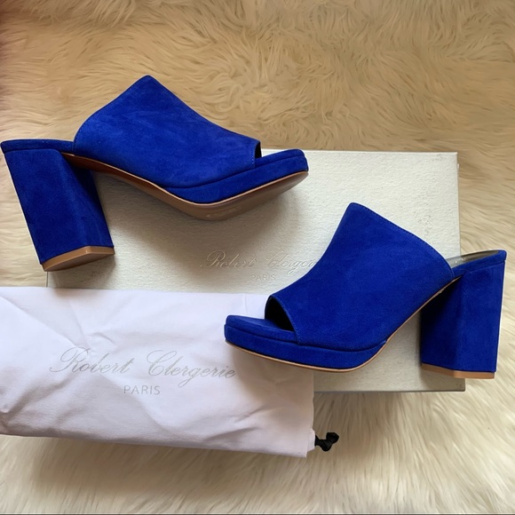 Robert Clergerie Shoes - New! ROBERT CLERGERIE Royal Blue Chunky Slides